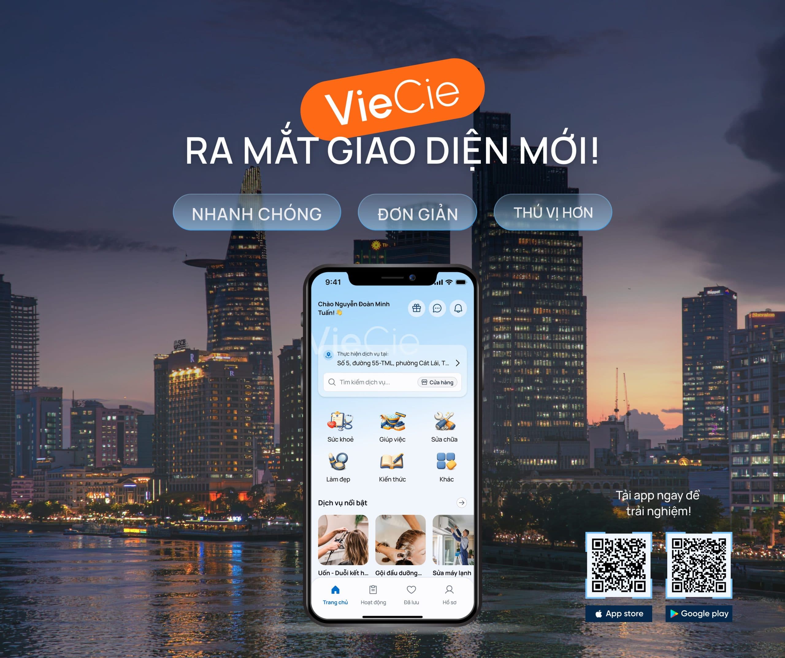 VieCie chính thức ra mắt giao diện mới: Định hình trải nghiệm dịch vụ tiện ích tương lai